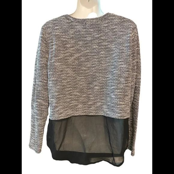 Michael Stars Tweed Chiffon Top - Picture 4 of 7